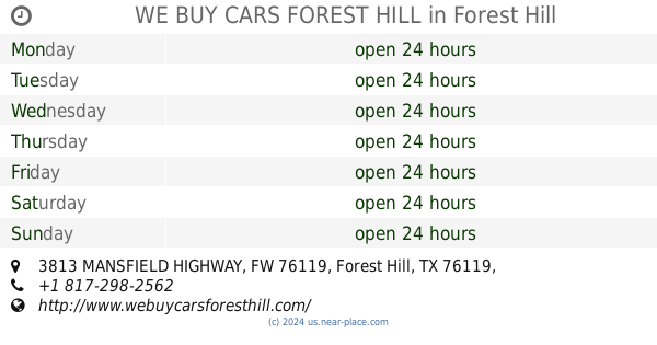 🕗 WE BUY CARS FOREST HILL Forest Hill opening times, tel ...