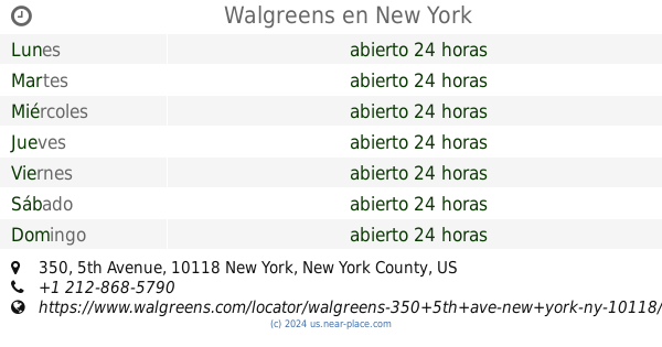 walgreens horarios